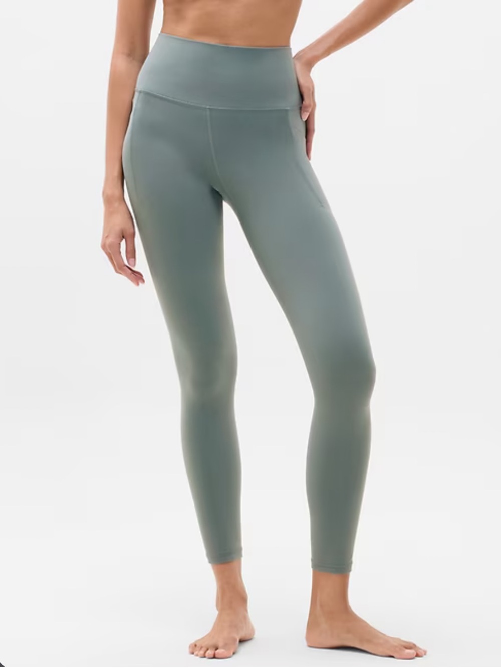 Athleta Salutation Stash Pocket II 7/8 Tight Aquamarine Blue Green Color